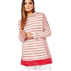 Soft Surroundings striped Hooded Tunic Size XL